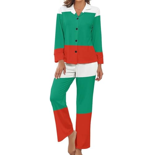 Pyjama femme vêtement de nuit doux ensemble 2 pièces manches longue chic
