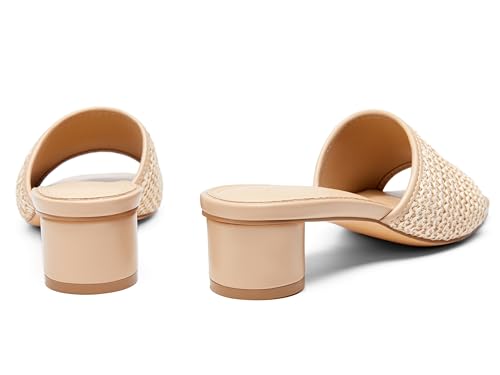 Image of Coutgo Women's Square Open Toe Chunky Heel Slide Sandals