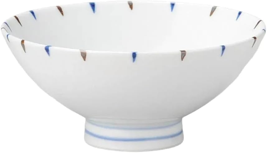 セトモノホンポ(Setomonohonpo) Fuchibi Nishiki Tokusa Nakahira | Rice Bowl [4.6 x 2.0 inches (11.7 x 5 cm)]