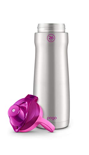 Pogo Vacuum Insulated Stainless Steel Water Bottle With Leak Proof Chug Lid And Silicone Carry Loop, Fuchsia, 26 Oz #TOP3