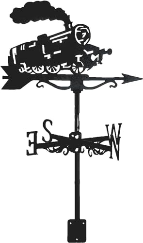 Wetterfahne aus Metall für Hof, Eisenbahn, Form, Garten, Bauernhof, Scheune, Dekoration, Fahne, schwarze Silhouette, 33 x 66 cm Wetterfahne aus Metall für Hof, Eisenbahn, Form, Garten, Bauernhof, Scheune, Dekoration, Fahne, schwarze Silhouette, 33 x 66 cm