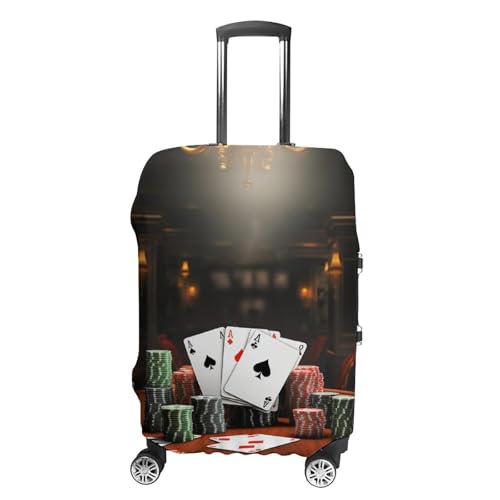 Poker Tournament Elastic Luggage Cover Suitcase Protector for 19-32 Inch Suitcases | Universal Stretchable Travel Bag Cover | Anti-Scratch, Washable with Zipper Closure S