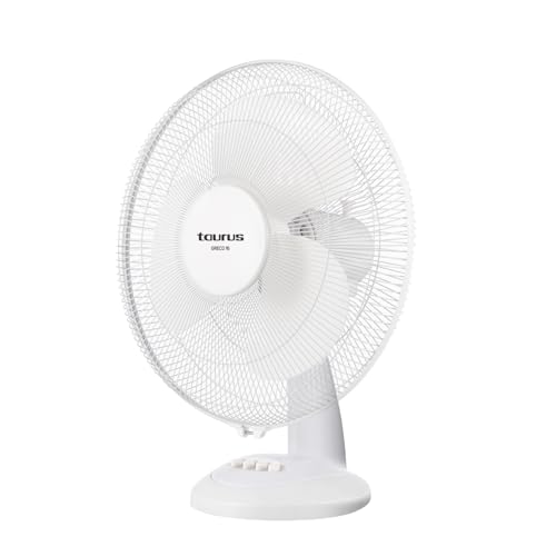 Taurus - Desk Fan Greco 16 | 45W | Sistema de oscilación | Inclinación regulable manual | 3 aspas de 45cm | 3 velocidades | Asa de transporte | Rejilla extraíble