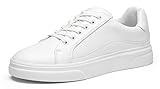 Vostey Men's Fashion Sneakers Classic Casual Shoes for Men Stylish Soft White Shoes Mens Dress Sneakers (BMY5011A White 10)