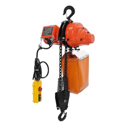 Electric Chain Hoist 2200lbs, 1300W Heavy Duty Motor, 10Ft Wired Remote Control & Steel Chain, Dual Brake System, Max Lift Height 10Ft, Crane Hoist for Warehouse Garage Workshop