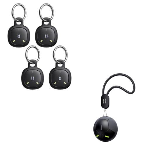 UGREEN Tracker Tag Bundle for Apple Find My (iOS Only), FineTracker Mini2 (4 Pack) + FineTracker Soccer Ball Design Bluetooth Item Finder for Wallet, Luggage & Suitcase