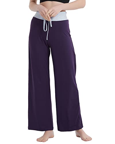 Image of NEWCOSPLAY Women's Comfy Pajama Pants Casual Drawstring Palazzo Lounge Wide Leg Pants