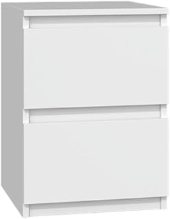 VBChome Mesita de noche de 30 x 30 x 40 cm, color blanco mate, con 2 cajones, para dormitorio, oficina, habitación, moderno, blanco mate