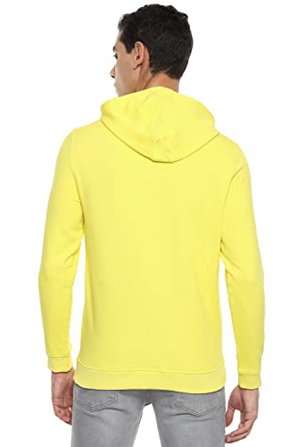 Image of Van Heusen Men's Cotton Blend Slim Fit Hooded Neck Sweatshirt (Vastbslpv27919 Yellow X Large)