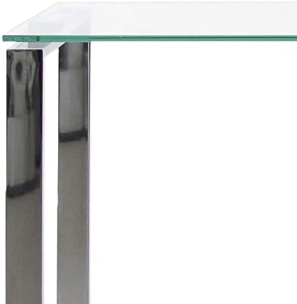 Amazon Brand - Movian Somes Glass Top Console Table, 40 x 110 x 76 cm, Tempered glass with Chrome Base