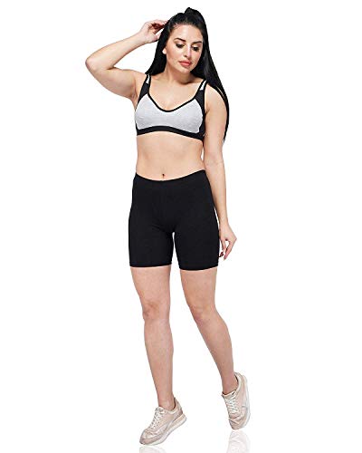AQUAZZURA Women's 100% Pure Cotton Black Cycling Shorts for School Girls | Women Underpant Short