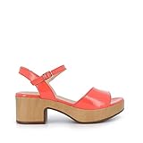  Sandalia Tacon Piel Charol para: Mujer Color: Naranja Talla: 40