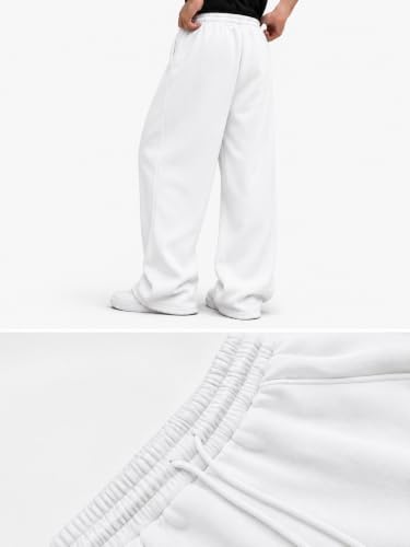 Image of Men's Premium Fleece Sweatpants, Soft Lightweight Lounge Pants with Elastic Drawstring Waist, Casual Athletic Straight-Leg Pants,