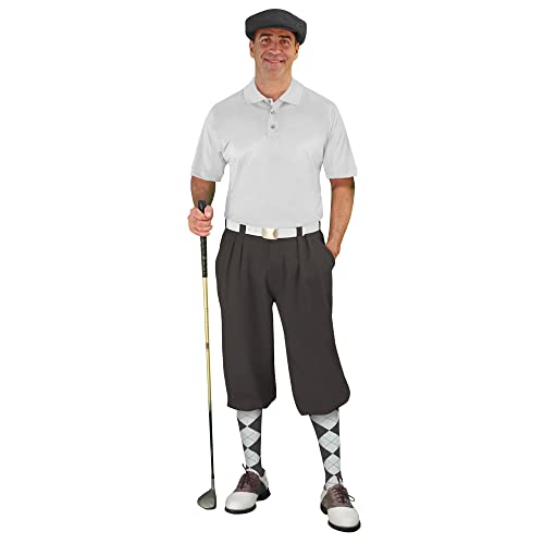 Mens Select A Style Charcoal Outfit with Matching Golf Cap and Selected Argyle Socks