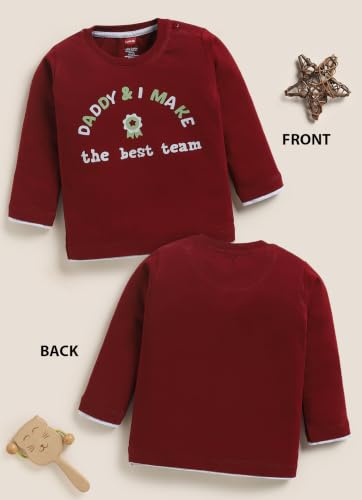 Image of LuvLap Baby Boys Regular Fit 100% Cotton Full Sleeves Boys T-Shirt Set Pack of 4