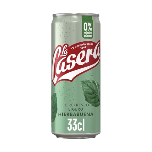 La Casera Refresco Ligero de Hierbabuena, con Cero Azúcares y Cero Calorías - Lata 33cl