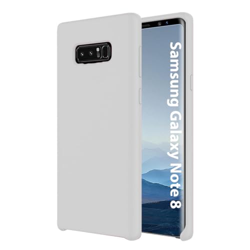 Image of LIRAMARK Liquid Silicone Soft Back Cover Case for Samsung Galaxy Note 8 (White)