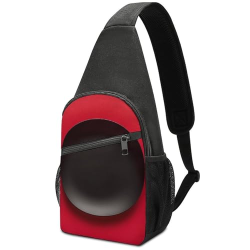 Bolso cruzado pequeño para mujer y hombre rojo y negro