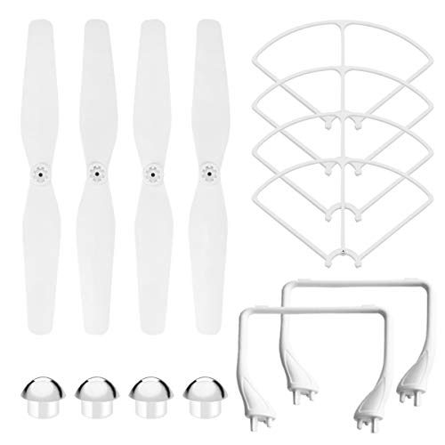 Original JJRC Bellwether Spare Parts, Blade, Protection Frame, Landing Gear and Cap for Blade for JJRC H68 Accessories (H68 Black White+Frame+Landing Gear+Cap)