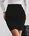Pink Queen High Waisted Black Mini Skirts for Women Retro Asymmetrical Hem Side Slit Classic Date Night Outfits A Line Ruched Skirt for Women Ladies Fall Winter Black L