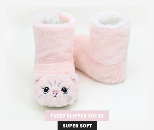 Image of DICUIRD Womens Slipper Socks Comfy&Warm Animal Non-Skid Bedroom Slipper Booties