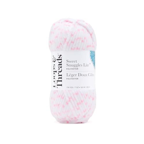 Loops & Threads Sweet Snuggles Lite Variegated Striped Yarn - Yarn for Knitting, Crochet, Weaving, and Arts & Crafts - Ballet Slipper, Polyester, 7 oz