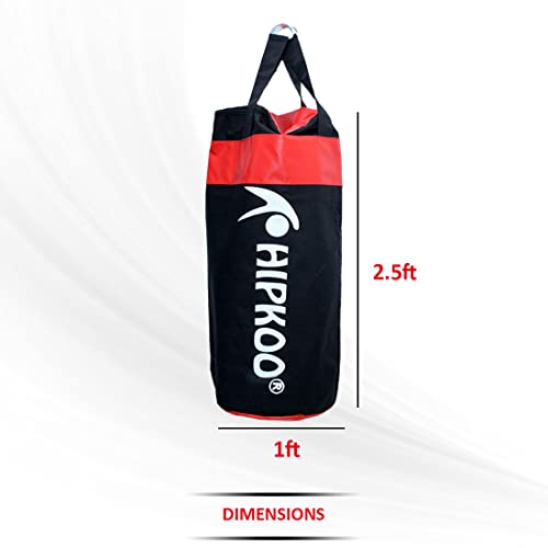 Image of Hipkoo Sports 2.5 Feet Unfilled Matte Punching Bag, Hanging Bag for Boxing MMA Sparring Punching Training Kick Boxing Muay Thai (Black)