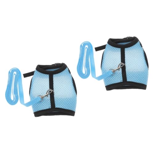 Image of FOMIYES Guinea Pig Harness Leash Set 2 Packs Small Animal Adjustable Pulling Rope Soft Cloth Pet Harness for Guinea Pigs Rabbits Hamsters Indoor Use