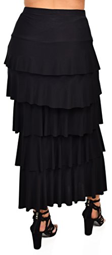 Dare2BStylish Women Boho Waterfall Tiered Layered Maxi Skirt | Reg & Plus Sizes4