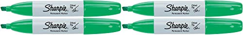 Sharpie Chisel Tip Permanent MParker Open Stock, Green (38284) 4 Pack