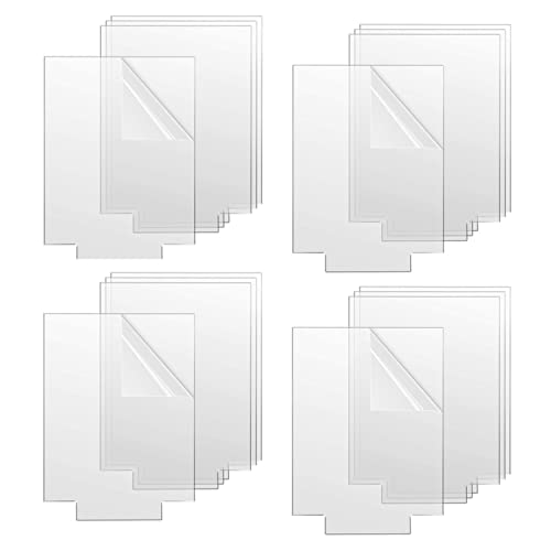 Rhblme 12Pcs 2Mm Clear Acrylic Sheets For Led Light Base Acrylic Blanks For Cricut Rectangle Transparent Cast Board Blank Table Light Panel Sign With Protective Film For Craft Diy Led Display Project #TOP24
