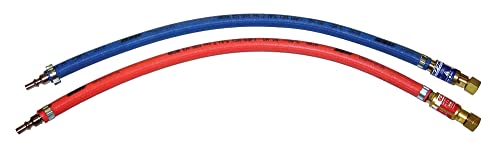 Paire manchettes oxygène et acétylène + retour pareflamme + raccords Stoptac diamètre 6.3 mm longueur 50 cm