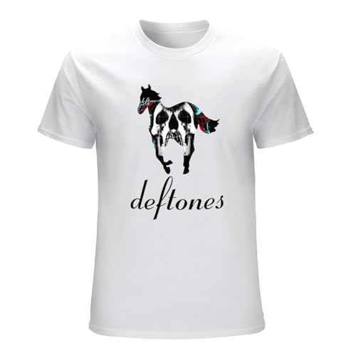 Camisa de manga corta para hombre, camisetas Deftone Skull Horse, blanco, XL