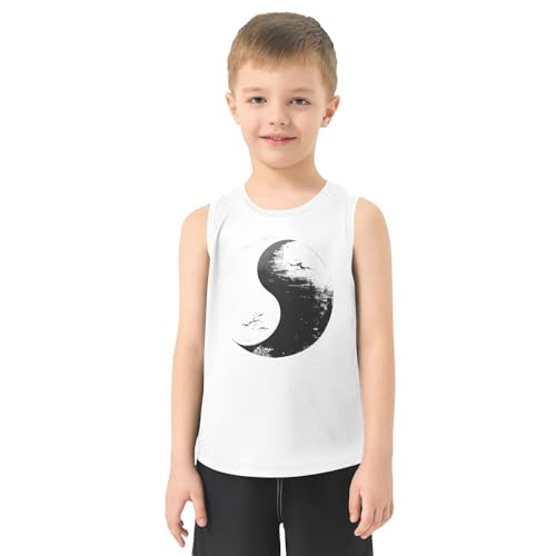 Boys Tank Top Shirts Chinese Yin Yang Graphics Sleeveless T-Shirts Crew Neck for Kids Clothing Children2