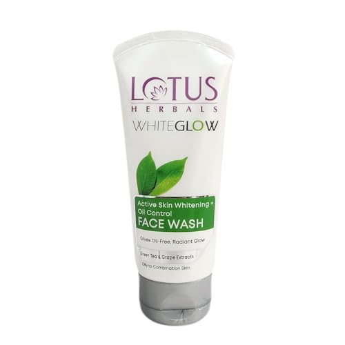 Lotus Herbals White Glow Active Skin Whitening and Oil Control Facewash, 100g