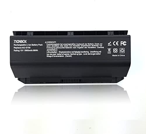 7xinbox 15V 88Wh 5900mAh A42-G750 Replacement Laptop Battery for ASUS G750 G750J G750JH G750JM G750JS G750JW G750JX G750JZ Series