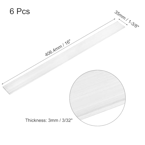 Image of MECCANIXITY 6 Pcs Square Aluminum Flat Bar, 3 /32 inch (3mm) Thick x 1-3 /8 inch (35mm) Width x 16 inch (406.4mm) Long 6061 Aluminum Flat Plate Solid New Mill Stock Silver for Industrial Building