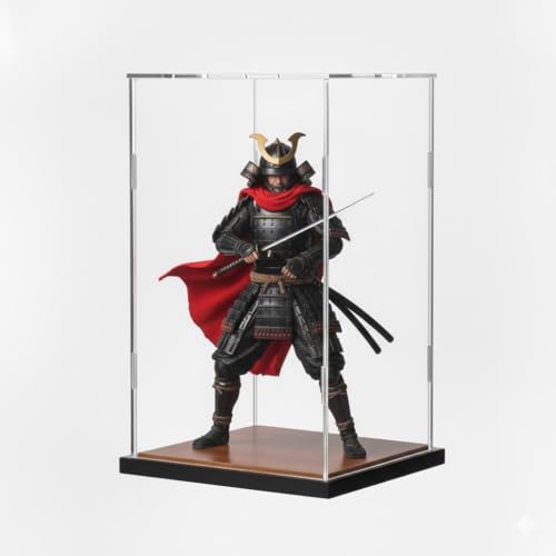 Image of RAPAL 7 x7 x 11 inch Display Case for Collectibles SELF Assemble Clear Acrylic Display Box with Wooden Base Alternative Glass Case for Display Action Figures Home Storage