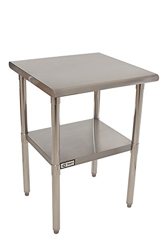 TRINITY EcoStorage Heavy Duty Stainless Steel Kitchen Prep Table with Adjustable Shelf for Commercial and Industrial Use, NSF Certified, 200 lb Capacity, 24”W x 24”D x 35”H