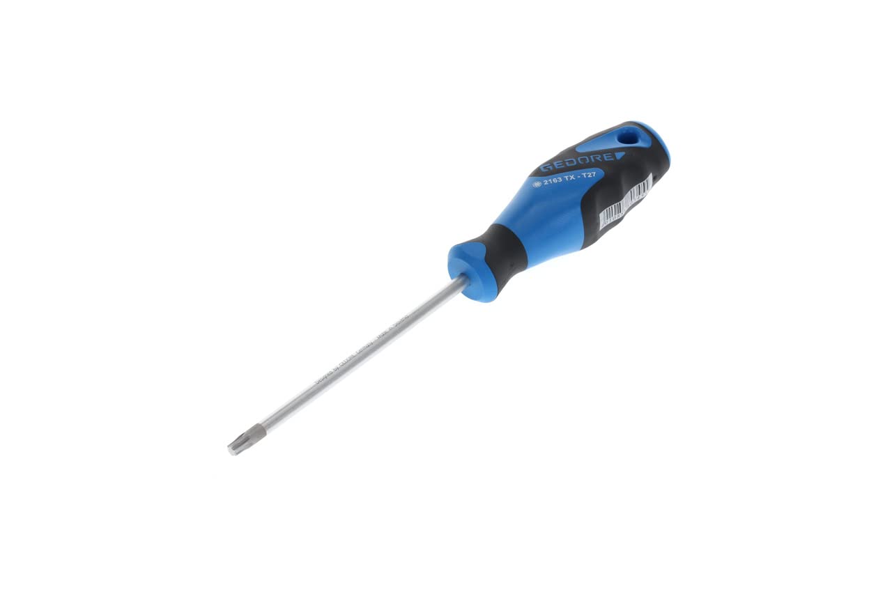Gedore Blue Screwdriver Torx T27, Screwdriver, 3-Component Handle, Length 215 Mm, Tool, 2163 Tx T27, Steel
