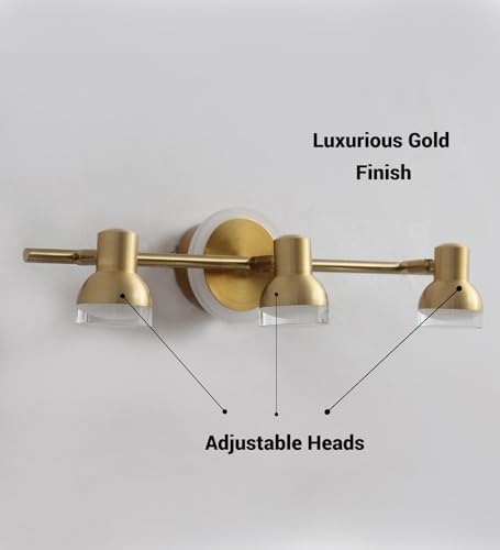 Image of FILLISKA 3 in 1 Double Wall spot /Picture /Display /Mirror Light with Adjustable Head and Colour Changing Function (3 Way Luxurious Gold-987)