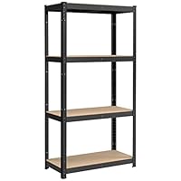 Songmics Opbergrek GLR44Q, metalen stellingkast voor zwaar gebruik, kelderrek, 160 x 80 x 40 cm, tot 520 kg belastbaar, 4 verstelbare legplanken, insteekrek voor werkplaats, kelder, garage, blauw