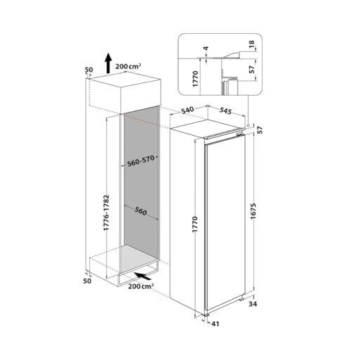 Réfrigérateur 1 Porte Intégrable À Glissières 306l - WHSD18A011A1FR