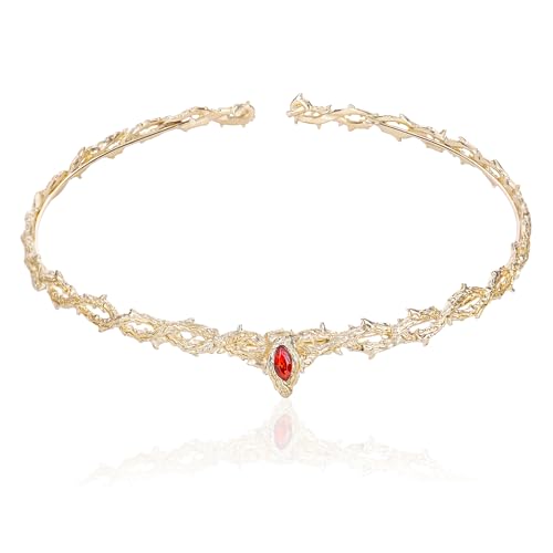CoTeeZa Fairy Crown Rhinestone Elven Circlet - 8 Medieval Crystal King Queen Headdress Thorn Headpiece for Renaissance Halloween Birthday Cosplay Accessories