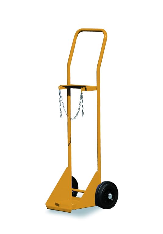 Svelt Carrello Porta Bombola da 40 Litri in Acciaio Verniciato – Professionale, Portata 200 Kg, Ruote Piene ø 200 mm, Maniglione Integrato e Catenella di Sicurezza per Fissaggio