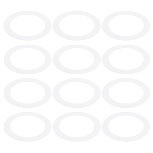 PATIKIL Goof Rings Inner Diameter 3.58", Outer Diameter 4.92", 12 Pcs Metal Goof Rings Cover Recessed Light Trim for Ceiling Wall Fixtures Can Lighting Down Light LED, Matte Finish White