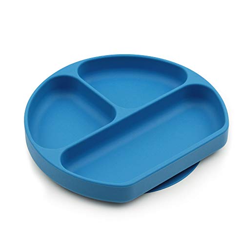 Bumkins Silicone Grip Dish, Suction Plate, Divided Plate, Baby Toddler Plate, BPA Free