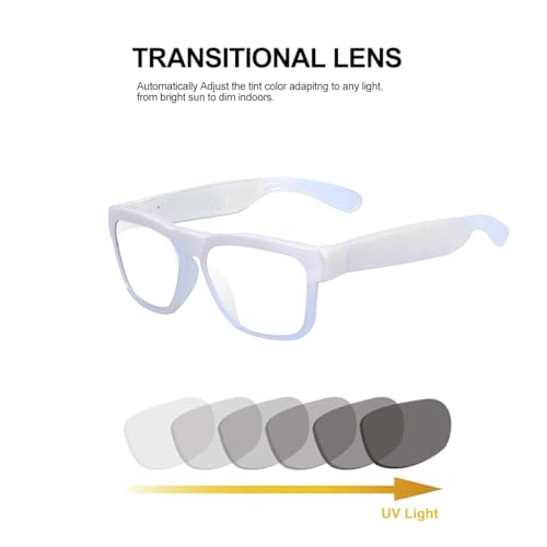 Image of OhO sunshine Smart Glasses,128G MP3 Bluetooth Sunglasses with Open Ear Speaker,AI Language Smart Glasses Translator Headset 165 Language Translation,Photochromic Lenses