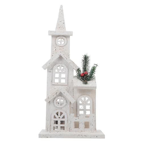 Castillo de madera blanco de Navidad con luces: el regalo de oficina perfecto 2