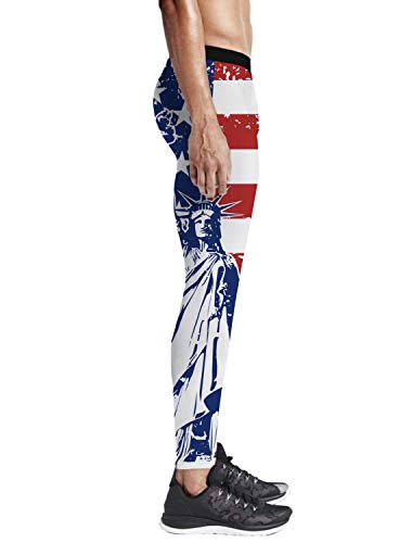 Queen Area Men's Compression Workout Training Pants American Flag Running Sports Leggings Xl #TOP2